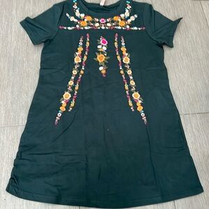 Embroidered Floral Teal Women's Dress / Tunic see measurements NWT